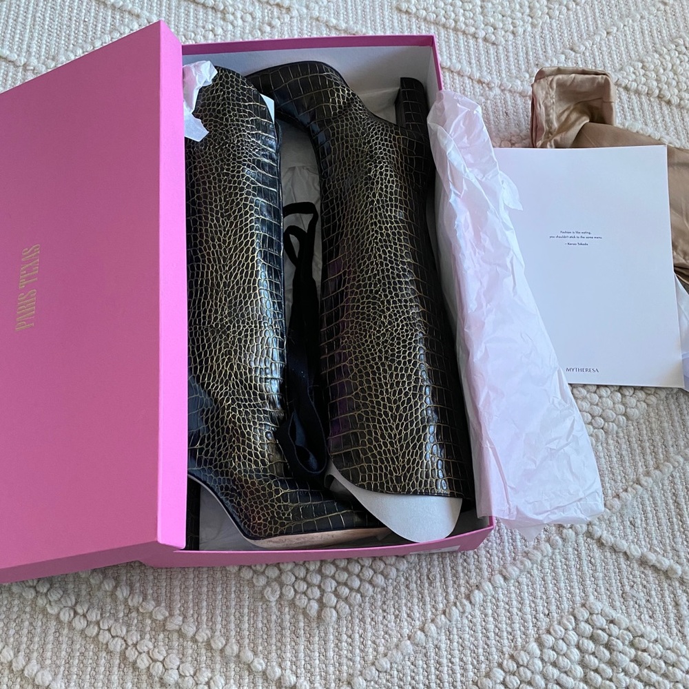 Paris Texas croc leather boots